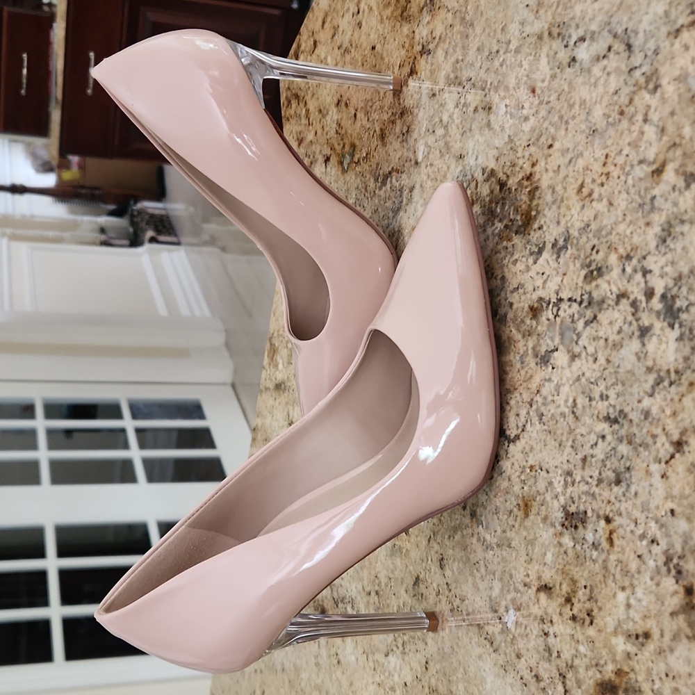 Nude & Lucite Clear Heels.